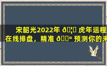 宋韶光2022年 🦋 虎年运程在线排盘，精准 🐺 预测你的未来！